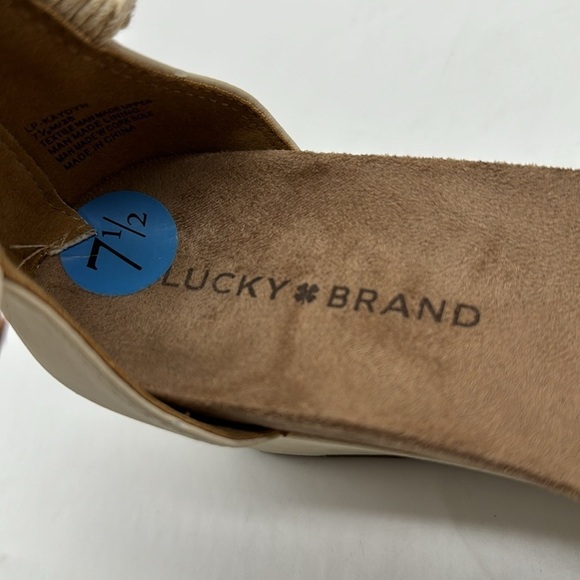 Lucky Brand Macrame Knit Ankle Strap Off White Sandals Size 7.5 MCS6306B - Picture 7 of 7